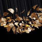 Shake Leaves Chandelier - ∅ 39.4″ x 78.7″ / Dia 100cm x 200cmGold & ClearWarm LightBlushlighting