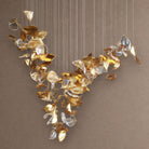 Shake Leaves Chandelier - ∅ 31.8″ x 78.7″ / Dia 80cm x 200cmGold & ClearWarm LightBlushlighting