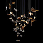 Shake Leaves Chandelier - ∅ 39.4″ x 78.7″ / Dia 100cm x 200cmGold & ClearWarm LightBlushlighting