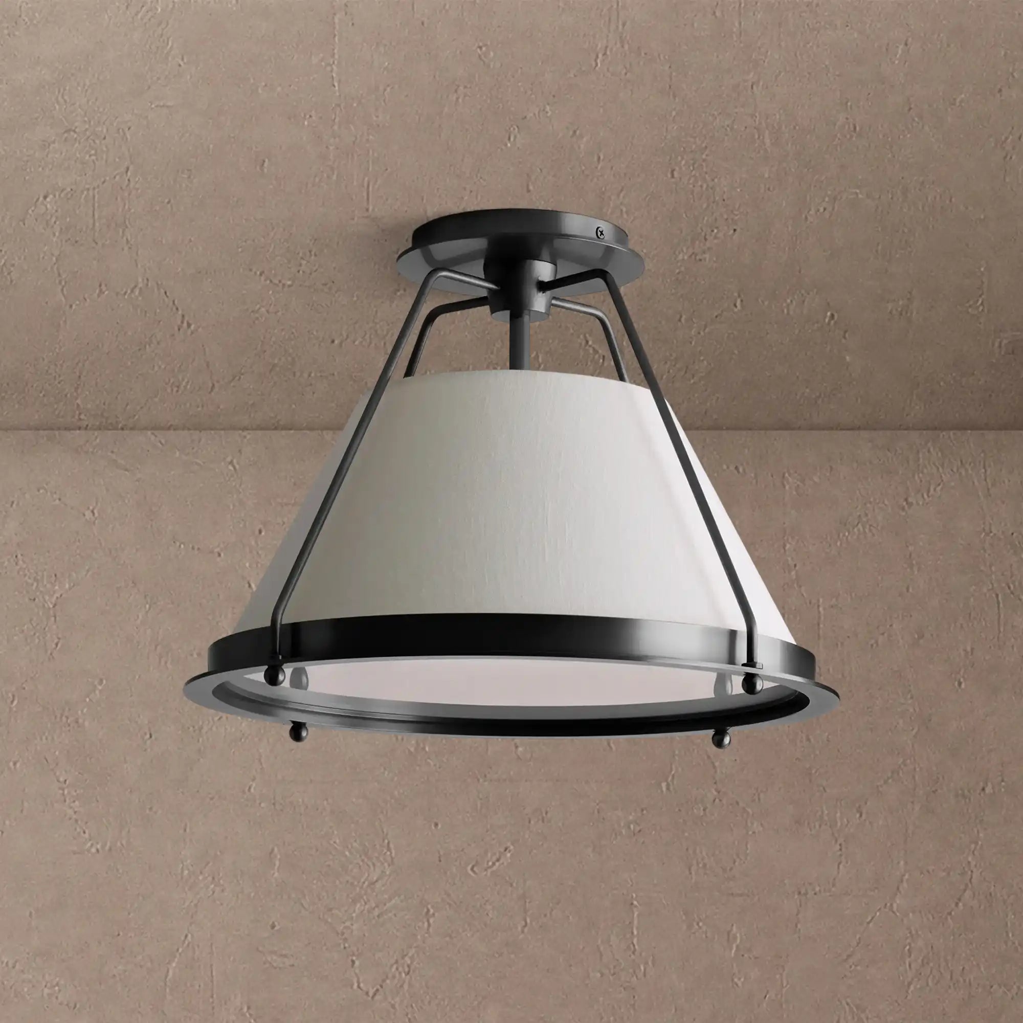 Shelton Flush Mount - Black15"Blushlighting