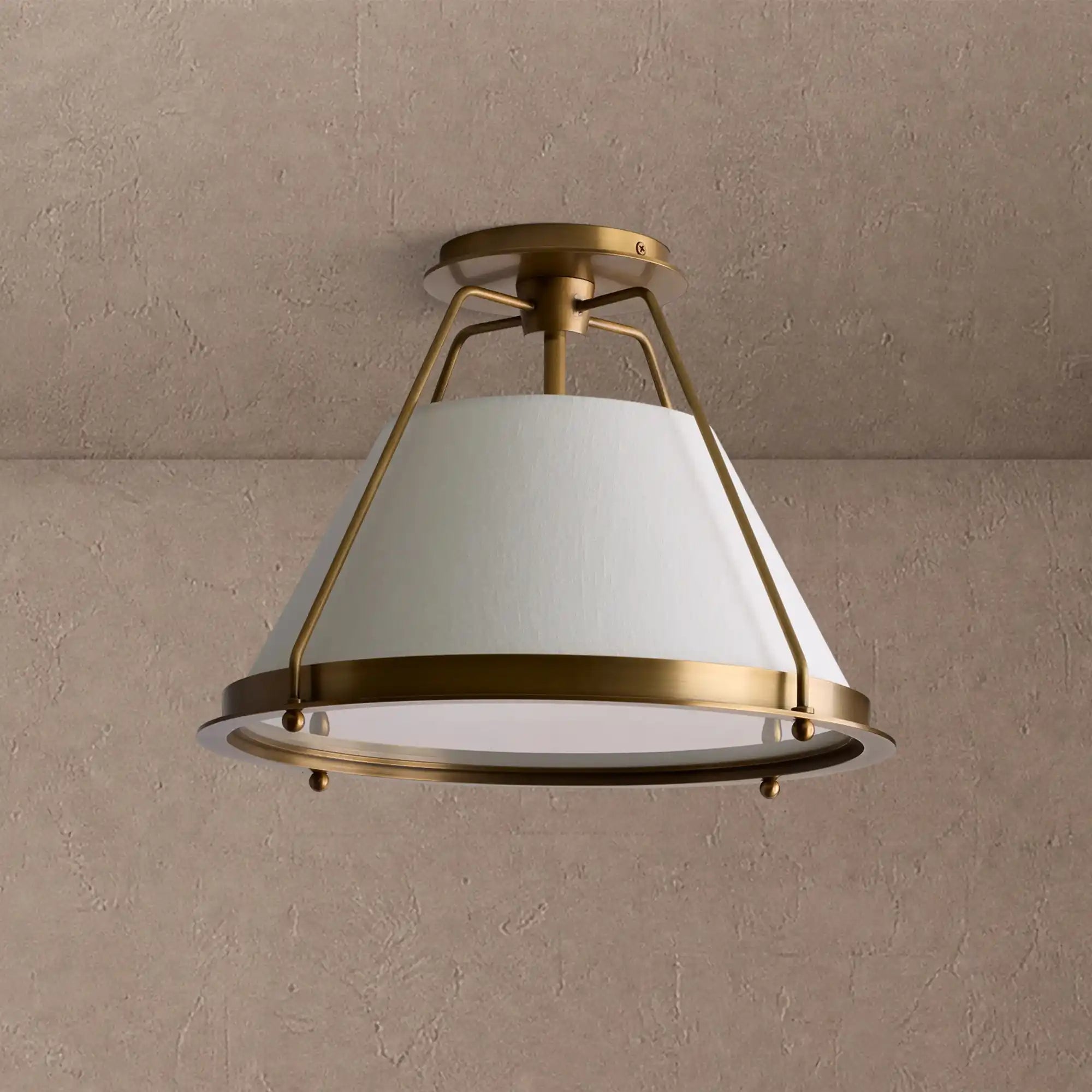 Shelton Flush Mount - Brass15"Blushlighting
