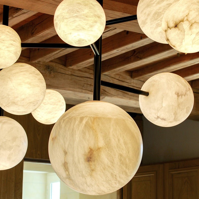 Sian Modern Sphere Delight - Modern Artistic Alabaster Pendant Light - Blushlighting