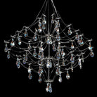 Silver 31.5" Round Crystal Raindrop Chandelier for Modern Homes - Round - D31.5Blushlighting