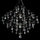 Silver 31.5" Round Crystal Raindrop Chandelier for Modern Homes