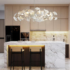 Silver Ceramic Ginkgo Leaf Branch Chandelier – 47.2" Brass Rectangle - Silver47.2INCHBlushlighting