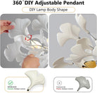 Silver Ceramic Ginkgo Leaf Tree Branch Chandelier – 40" Round Luxury Fixture - Silver40INCHBlushlighting