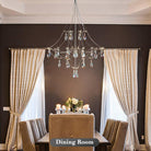 Silver Crystal Round Chandelier 23.6" Modern Luxury Raindrop Light - Round - D23.6"Blushlighting