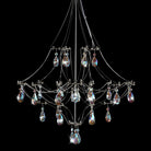 Silver Crystal Round Chandelier 23.6" Modern Luxury Raindrop Light - Round - D23.6"Blushlighting