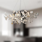 Silver Ginkgo Leaf Branch Chandelier – 59" Modern Brass Light