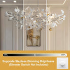 Silver Ginkgo Leaf Branch Chandelier – 59" Modern Brass Light
