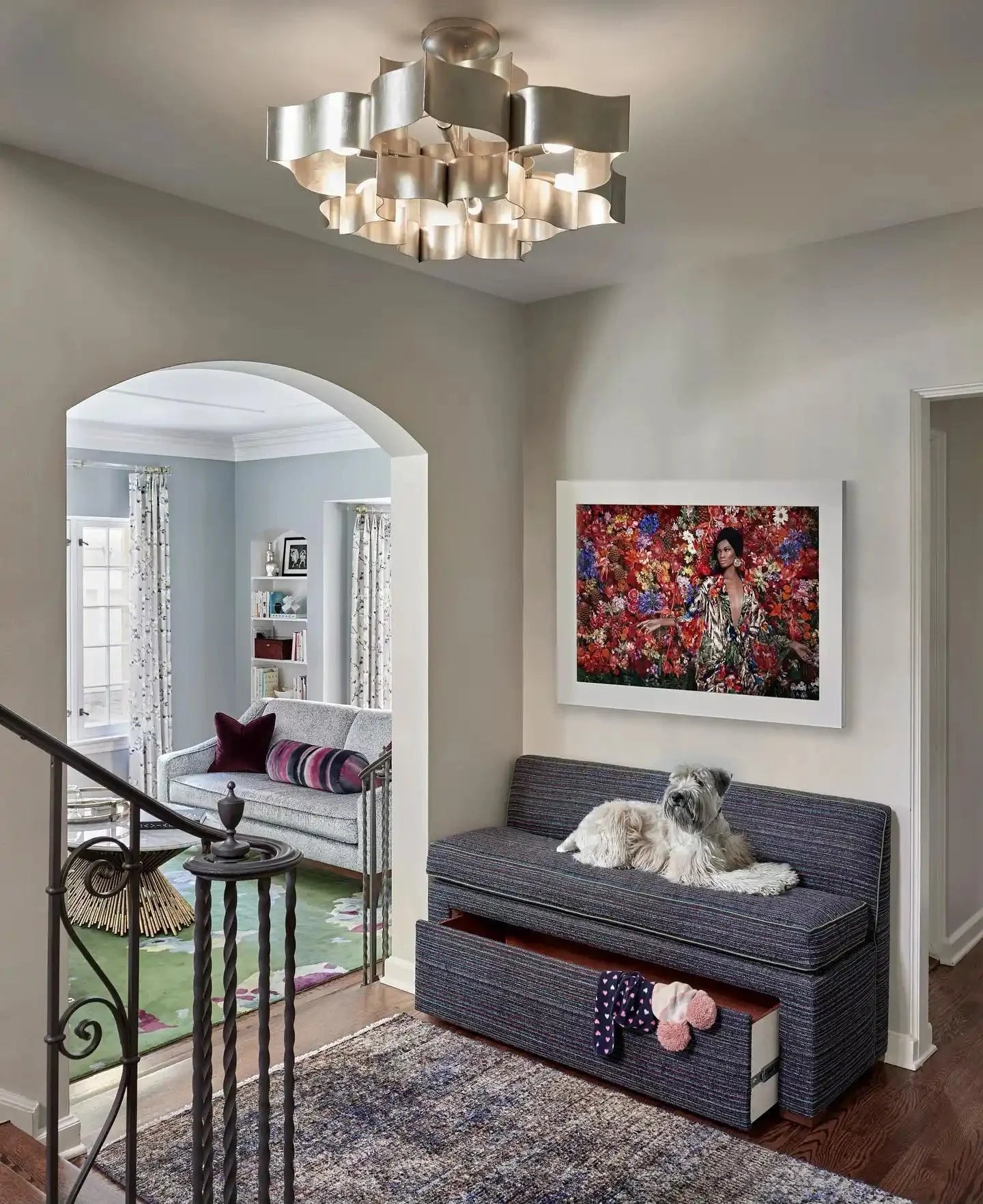 Silver leaf shape Chandelier For living room, bed room, Foyer Entryway - Blushlighting