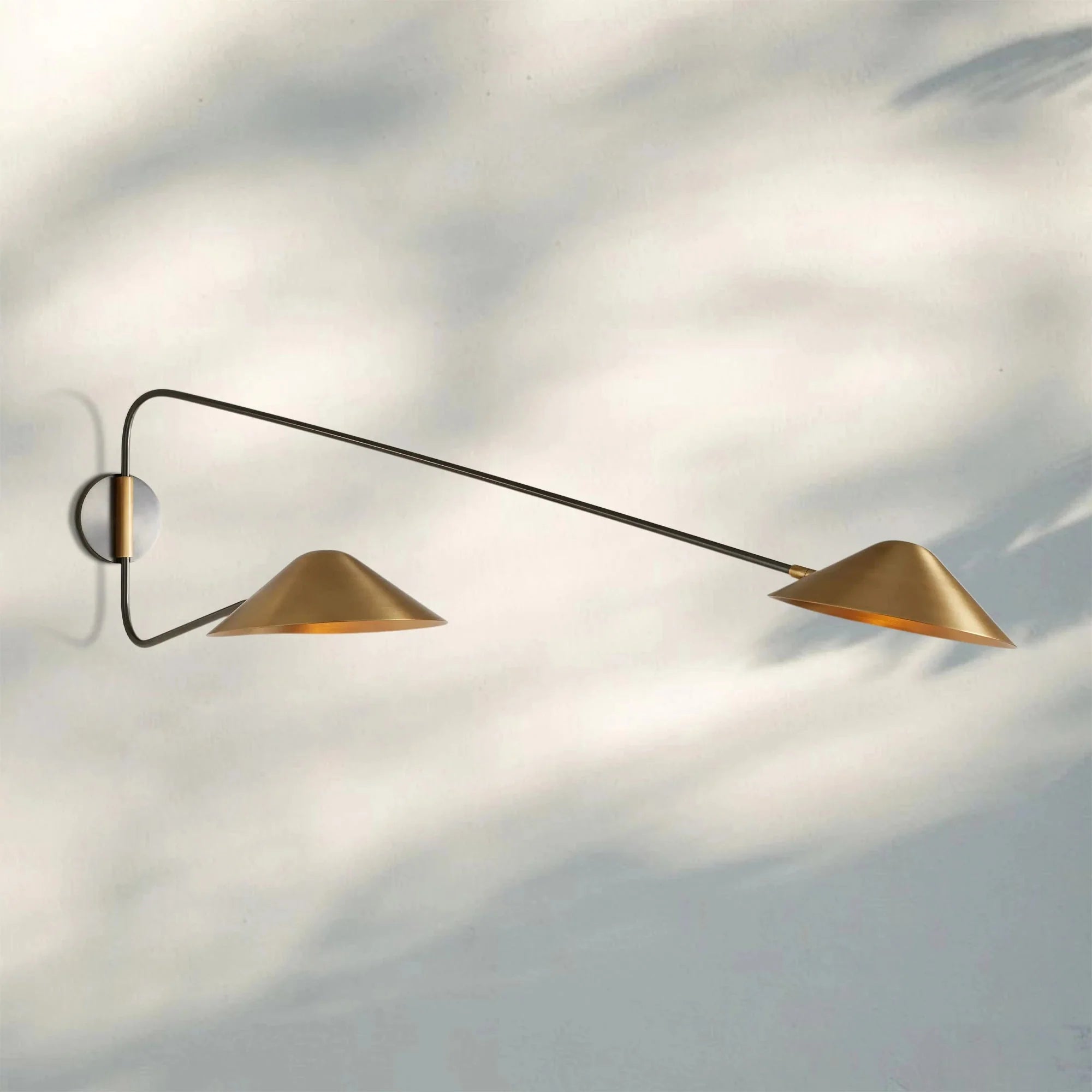 Simms Long Arm Double Wall Sconce - Blushlighting