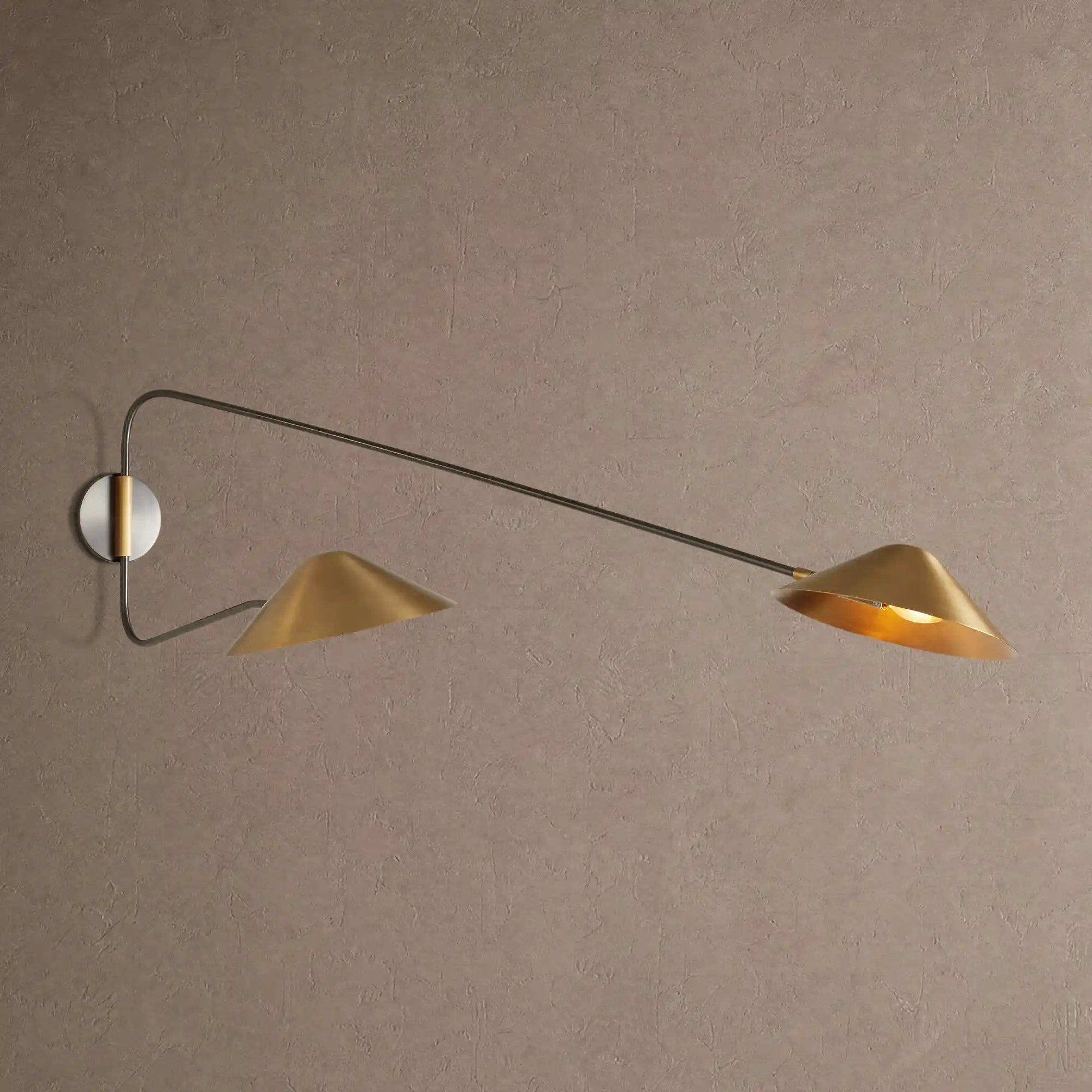 Simms Long Arm Double Wall Sconce - Blushlighting