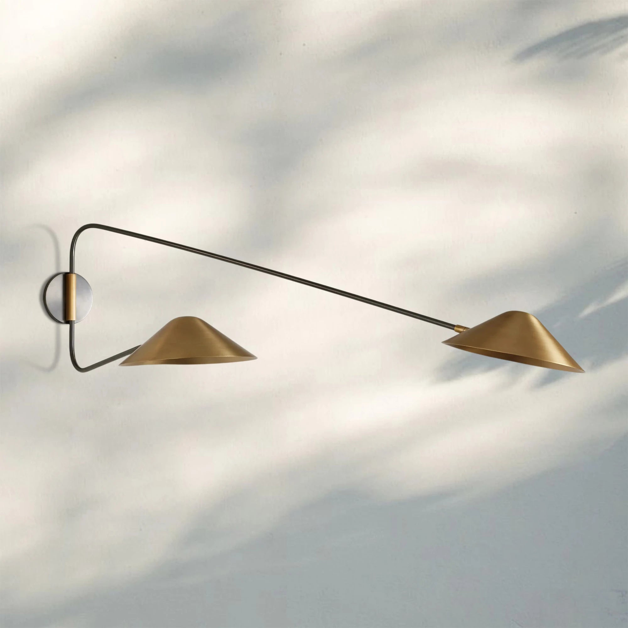 Simms Long Arm Double Wall Sconce - Blushlighting