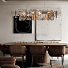 Simple Artistic Metal Dining Table Chandelier - 31.5"LBlushlighting