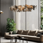 Simple Artistic Metal Dining Table Chandelier - 31.5"LBlushlighting