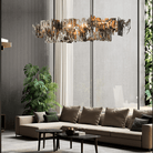 Simple Artistic Metal Dining Table Chandelier - 31.5"LBlushlighting