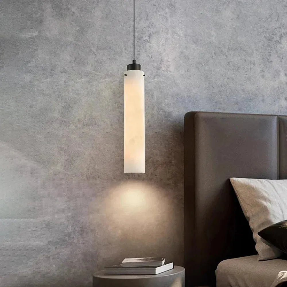 Simple marble pendant lamp - Dia 2.7”(7cm) x H 9.8”(25cm)Copper & White MarbleBlushlighting