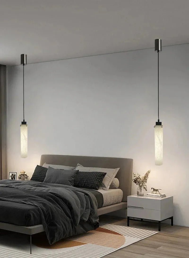 Simple marble pendant lamp - Dia 2.7”(7cm) x H 9.8”(25cm)Copper & White MarbleBlushlighting