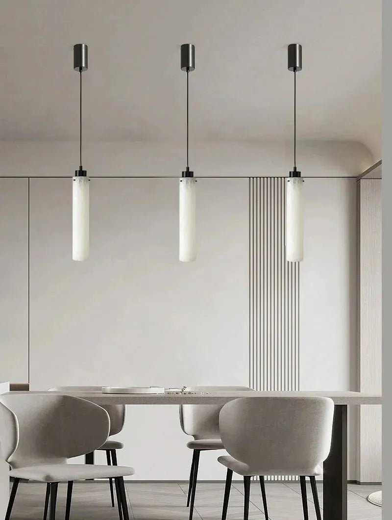 Simple marble pendant lamp - Dia 2.7”(7cm) x H 9.8”(25cm)Copper & White MarbleBlushlighting