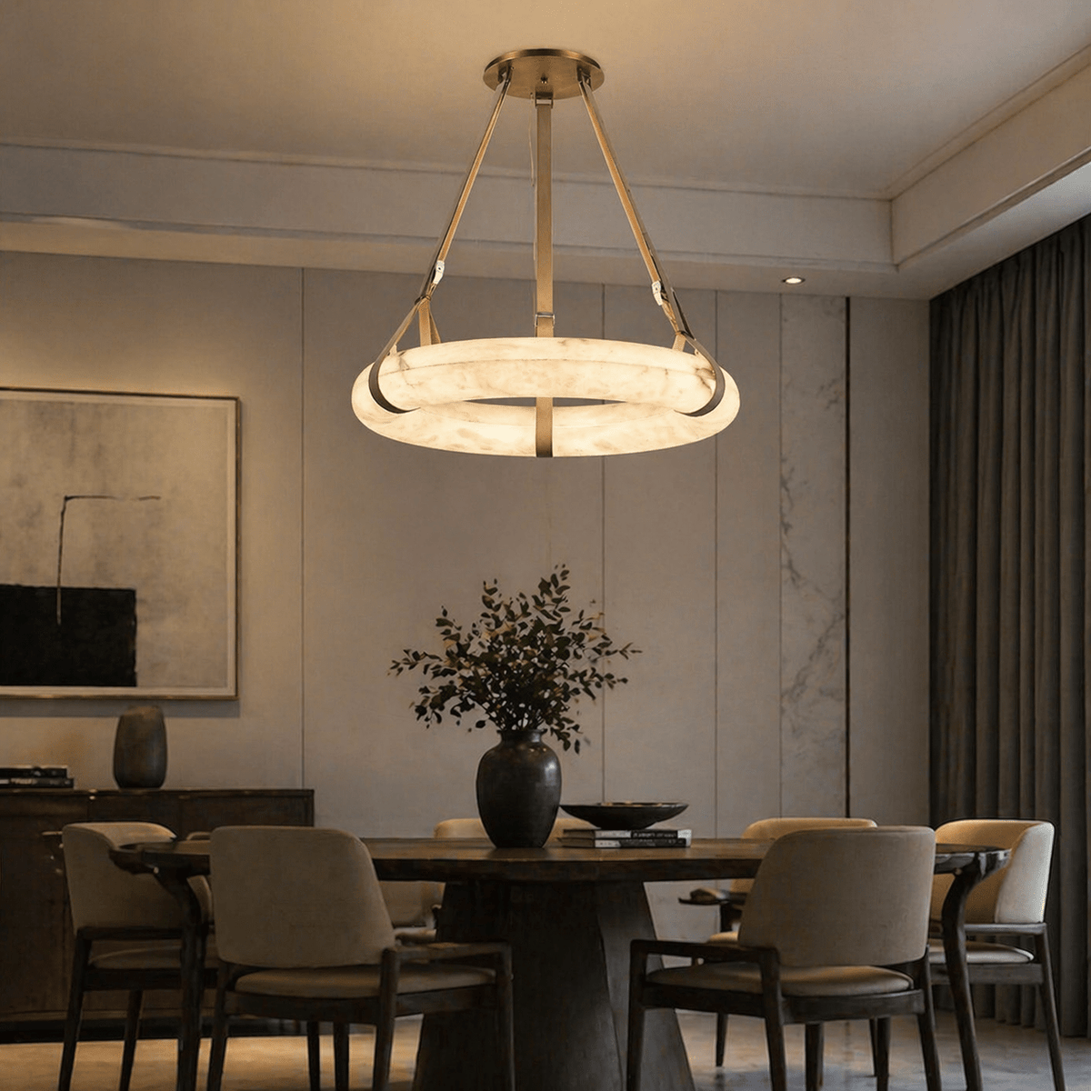 Single Ring Pendant Alabaster - Ø31.5" (80 cm)Blushlighting