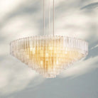 Sirena Smoke Round Chandelier 41" 52‘’ 65‘’-65-Satin Nickel-Clear