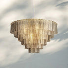 Sirena Smoke Round Chandelier 41" 52‘’ 65‘’-41''-Lacquered Brass-Smoke
