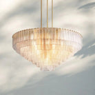 Sirena Smoke Round Chandelier 41" 52‘’ 65‘’-65-Lacquered Brass-Clear