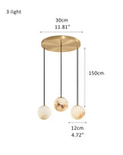 Small Alabaster Cluster Globes Ceiling Pendant Light For High Ceiling - 3-light-D12cm/D4.72"White + BrassBlushlighting