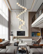 Small Alabaster Cluster Globes Ceiling Pendant Light For High Ceiling - 1-light-D10cm/D3.94"White + BrassBlushlighting