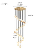 Small Alabaster Cluster Globes Ceiling Pendant Light For High Ceiling - 22-light-D12cm/D4.72"White + BrassBlushlighting