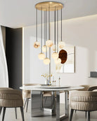 Small Alabaster Cluster Globes Ceiling Pendant Light For High Ceiling - 1-light-D10cm/D3.94"White + BrassBlushlighting
