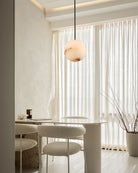 Small Alabaster Cluster Globes Ceiling Pendant Light For High Ceiling - 1-light-D10cm/D3.94"White + BrassBlushlighting