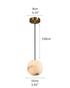 Small Alabaster Cluster Globes Ceiling Pendant Light For High Ceiling - 1-light-D15cm/D5.91"White + BrassBlushlighting