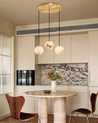 Small Alabaster Cluster Globes Ceiling Pendant Light For High Ceiling - 1-light-D10cm/D3.94"White + BrassBlushlighting