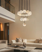 Small Alabaster Cluster Globes Ceiling Pendant Light For High Ceiling - 1-light-D10cm/D3.94"White + BrassBlushlighting
