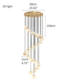 Small Alabaster Cluster Globes Ceiling Pendant Light For High Ceiling - 20-light-D12cm/D4.72"White + BrassBlushlighting