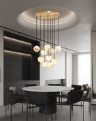 Small Alabaster Cluster Globes Ceiling Pendant Light For High Ceiling - 1-light-D10cm/D3.94"White + BrassBlushlighting