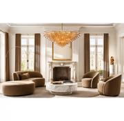 Mia Smoke Glass Tiered Round Chandelier For Dinning Room