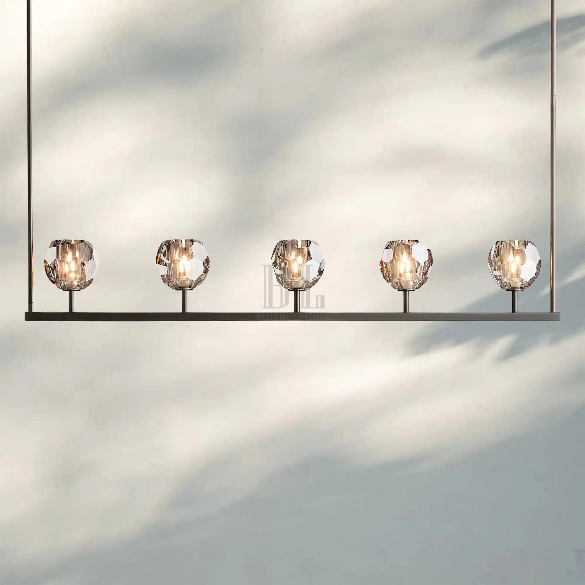 Bouble De Crystal Ball Linear Chandelier 48" 60"-Linear: 48'' 5-Light-Smoke-Bronze-Blushlighting