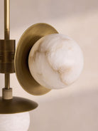 Snowflake Alabaster Orb Chandelier - ∅ 15″ x H 59″Bronze & WhiteBlushlighting