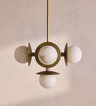 Snowflake Alabaster Orb Chandelier - ∅ 15″ x H 59″Bronze & WhiteBlushlighting