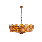 Solaris Disc Murano Chandelier - ∅ 23.6″ x H 11.0″Amber & GoldBlushlighting