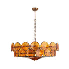 Solaris Disc Murano Chandelier - ∅ 31.5″ x H 11.0″Amber & GoldBlushlighting