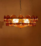 Solaris Disc Murano Chandelier - ∅ 39.4″ x H 14.2″Amber & GoldBlushlighting