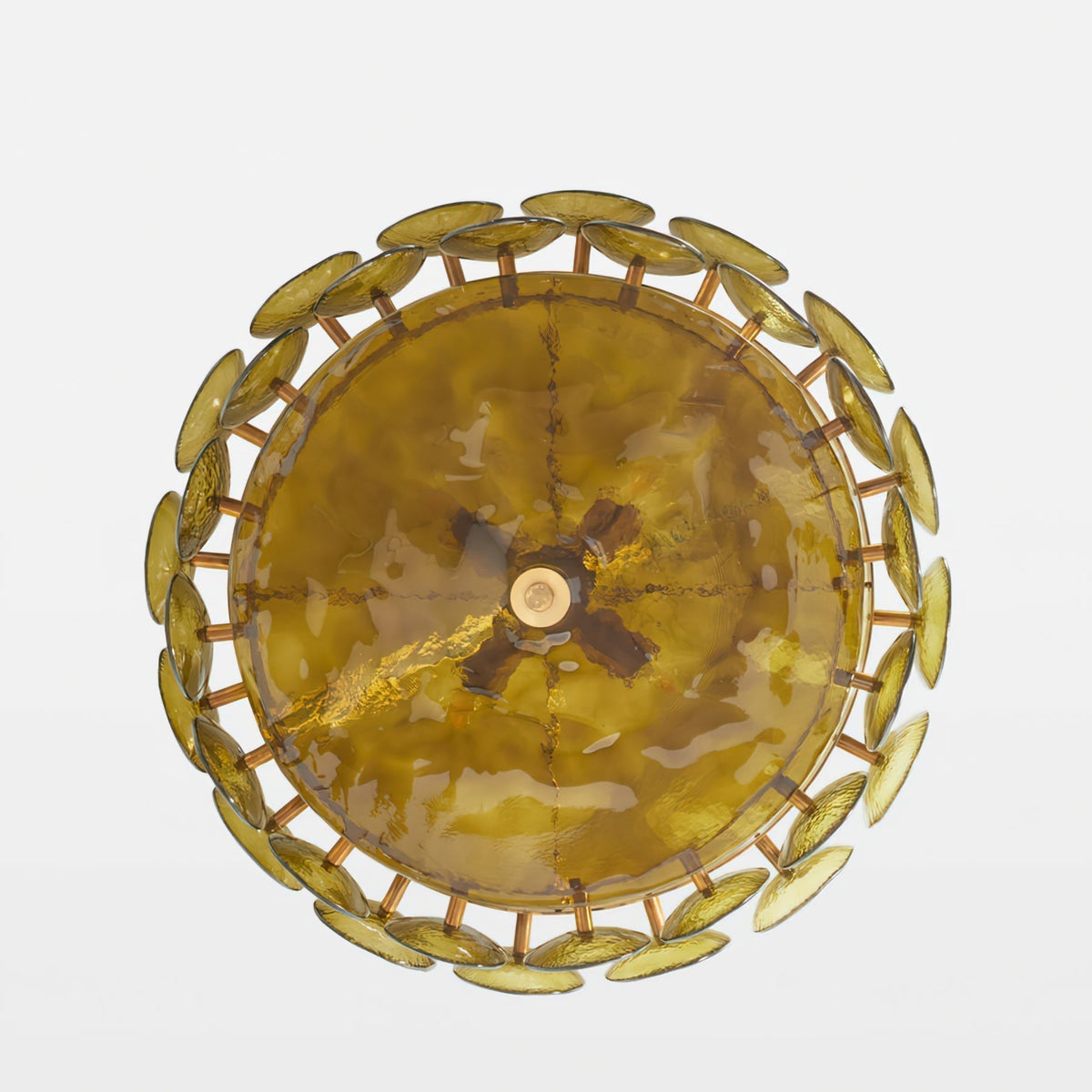 Solaris Disc Murano Chandelier - ∅ 23.6″ x H 11.0″Green & GoldBlushlighting