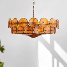 Solaris Disc Murano Chandelier - ∅ 39.4″ x H 14.2″Amber & GoldBlushlighting