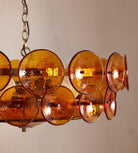 Solaris Disc Murano Chandelier - ∅ 39.4″ x H 14.2″Green & GoldBlushlighting