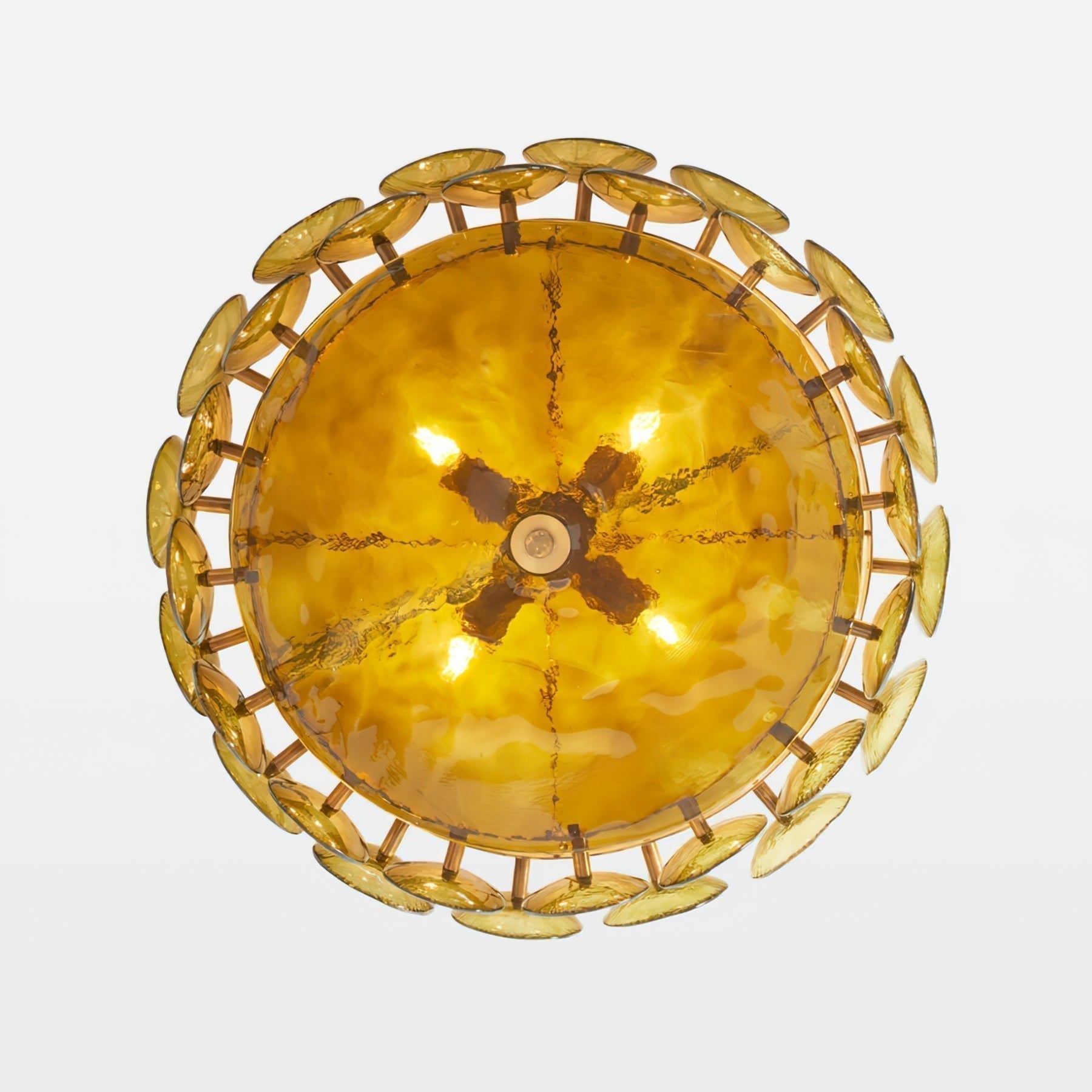 Solaris Disc Murano Chandelier - ∅ 23.6″ x H 11.0″Amber & GoldBlushlighting
