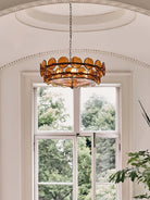 Solaris Disc Murano Chandelier - ∅ 23.6″ x H 11.0″Amber & GoldBlushlighting